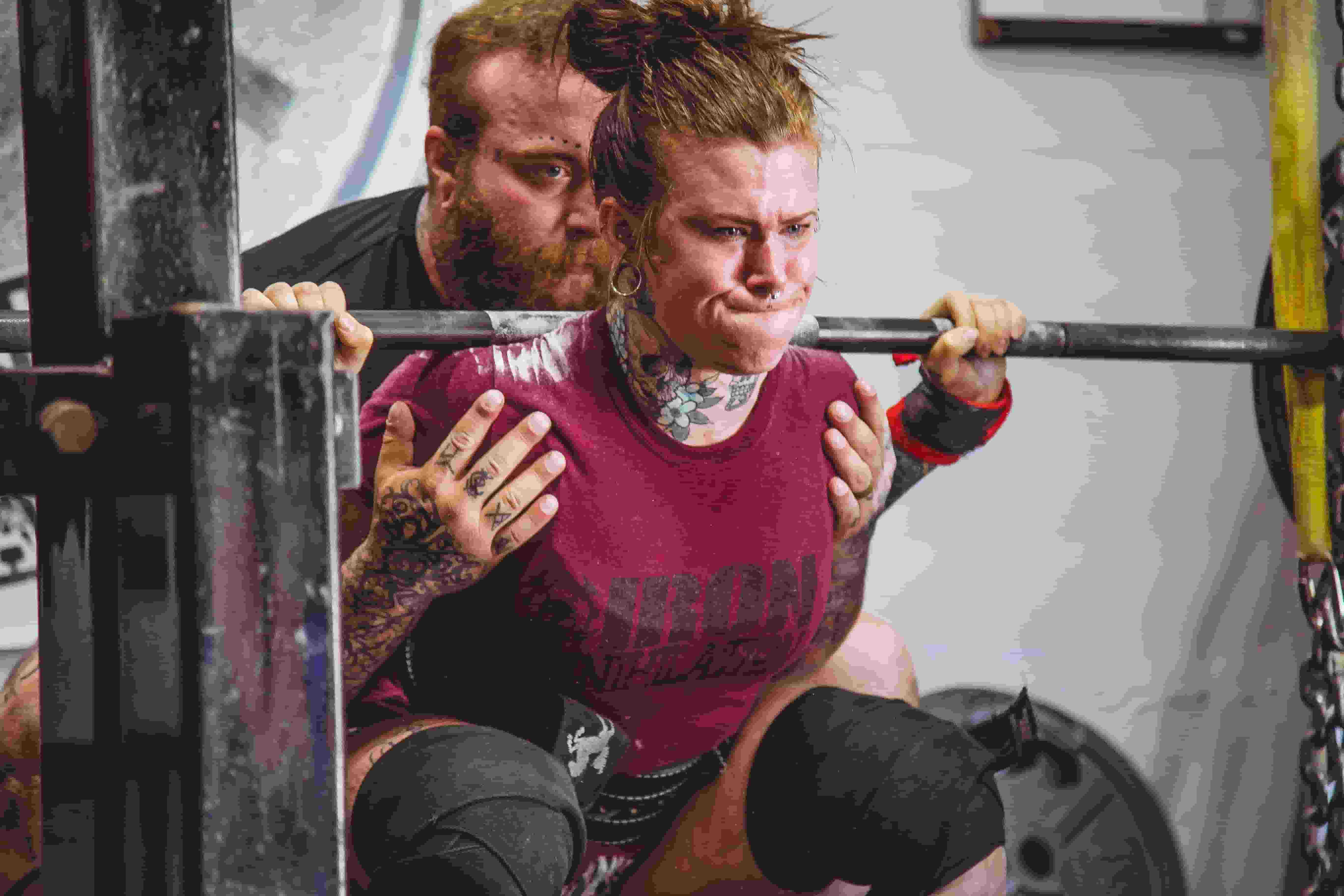 a man training a woman