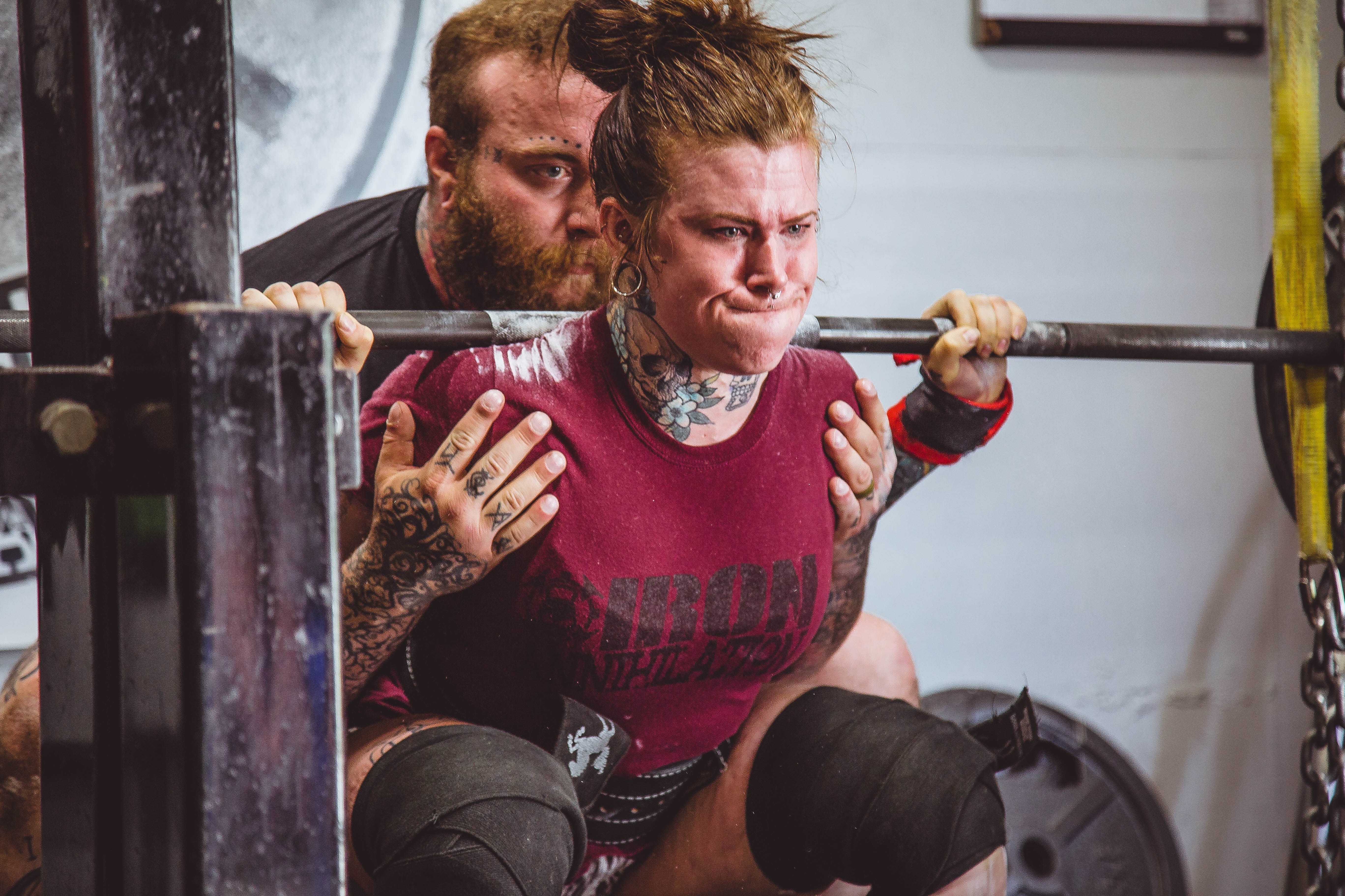 a man training a woman